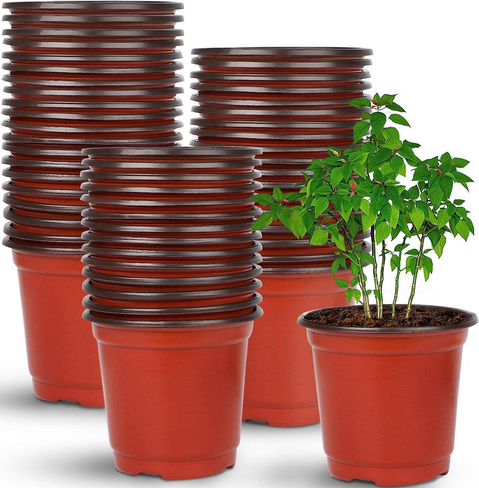 110 Pcs 4" Plastic Plants Nursery Pot,Seed Starting Pots