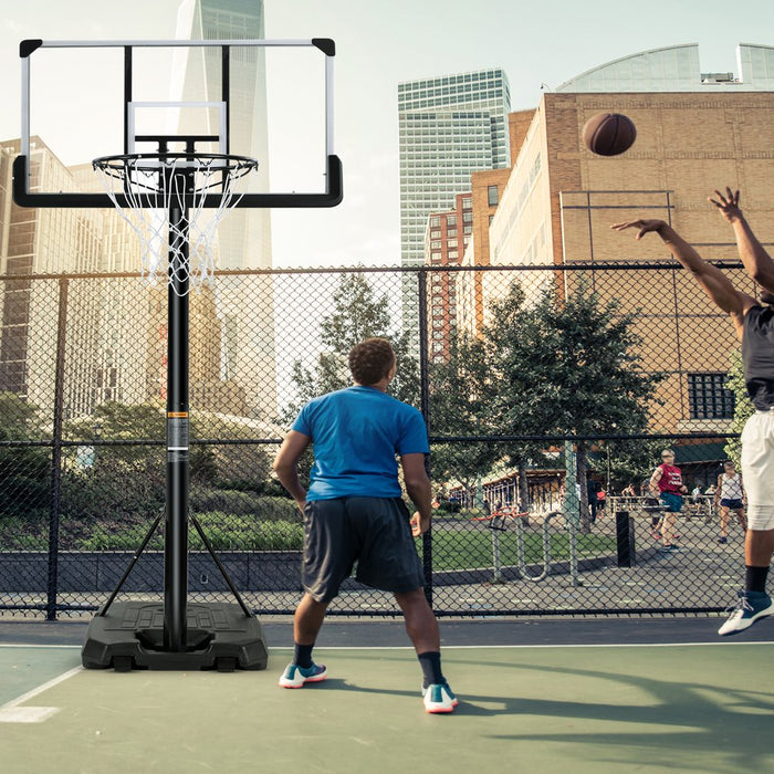 Portable Basketball Hoop & Goal Basketball System Basketball Equipment Height Adjustable 7 Ft. 6 In. - 10 Ft. with 44 In. Indoor Outdoor