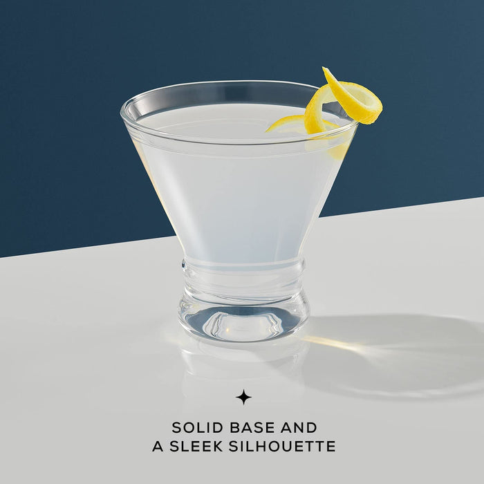 Stemless Martini Glasses. Cocktail Glasses Set of 6. 8Oz Glasses. Footed Margarita Glasses, Liquor Drinking Glasses Bar Set, Shrimp Cocktail Serving Dish, Parfait Glasses, Glass Dessert Cups