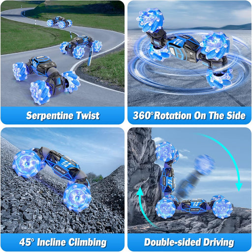 Remote Control Car, Gesture Sensing RC Stunt Car with Lights & Dance, Toy for Kids Aged 6-12