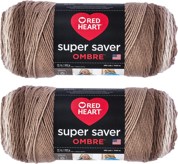 Red Heart Super Saver Jumbo Yarn, Sunny 2 Pack
