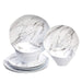 Melamine Dinnerware Set, Service for 4, Traditional Blue and White - Set of 12