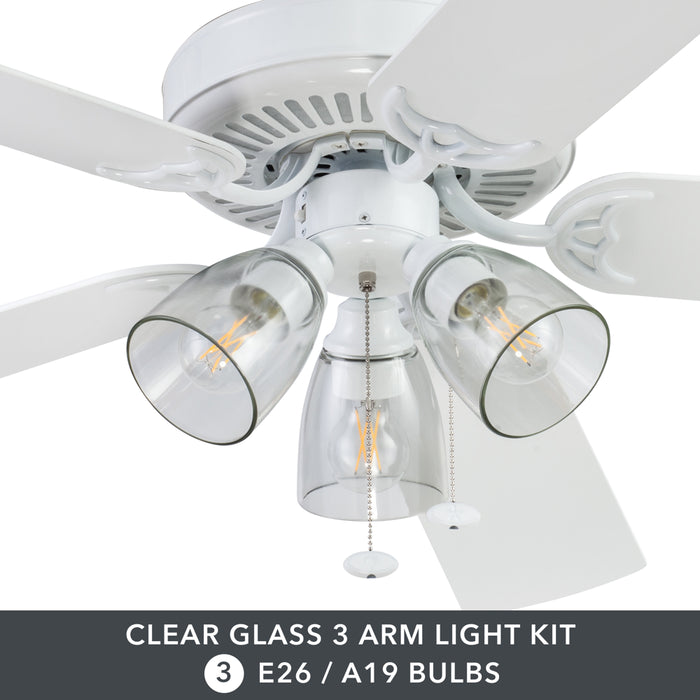 Better Homes & Gardens 52" 5 Blade White Ceiling Fan with 3 Lights