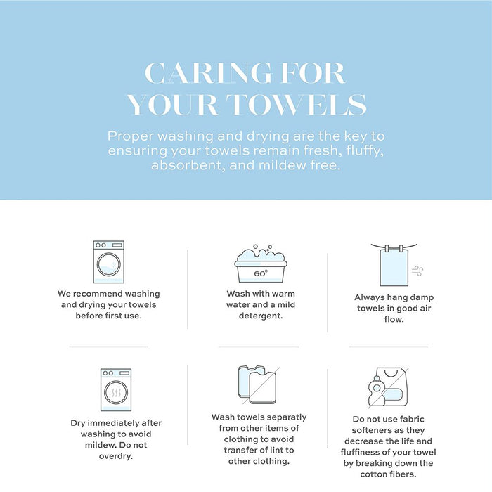 Luxury Grey Hand Towels - Soft Cotton Absorbent Hotel Towel 6-Pack