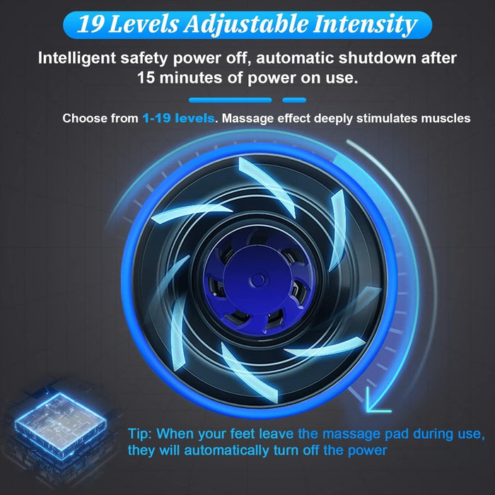 Foot Massager Mat - Foot Massager Pad for Pain Plantar Relief, Muscle Relaxation, Foldable Legs & Feet Massager with 8 Modes, 19 Levels - Intelligent Wireless Fitness Apparatus Model AST-301
