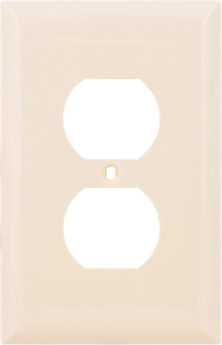 Power Gear Outlet Wall Plate Cover, 1 Gang, Light Switch Cover, 3.1” X 4.9”, Screws Included, Outlet Covers, Light Almond, 30866,Oversized
