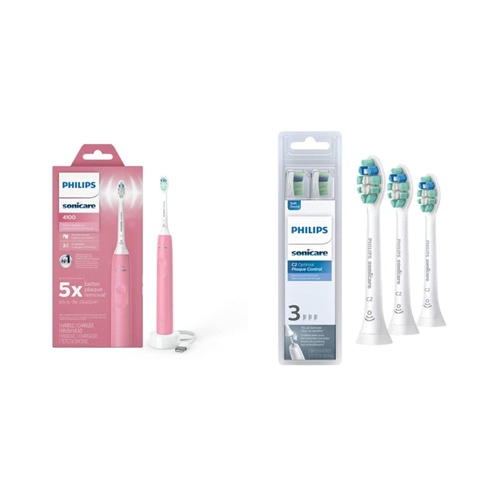 4100 Power Toothbrush, Rechargeable Electric Toothbrush with Pressure Sensor, Black HX3681/24