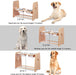 Raised Pet Bowls for Cats and Dogs, Adjustable Bamboo Elevated Dog Cat Food and Water Bowls Stand Feeder with 2 Stainless Steel Bowls and anti Slip Feet (Height 7.9" to 11.4" to 15")