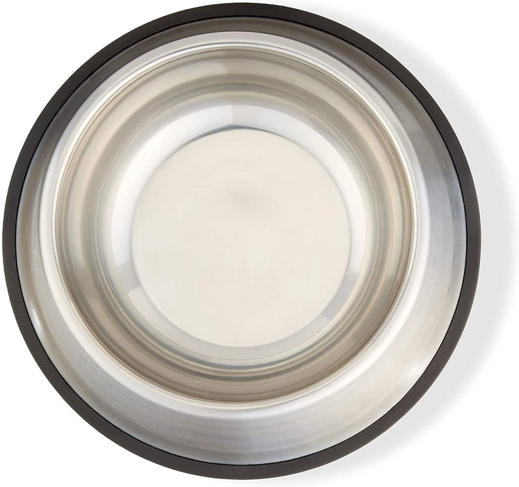 Stainless Steel Pet Dog Water and Food Bowl, Set of 2 (11 X 3 Inches)