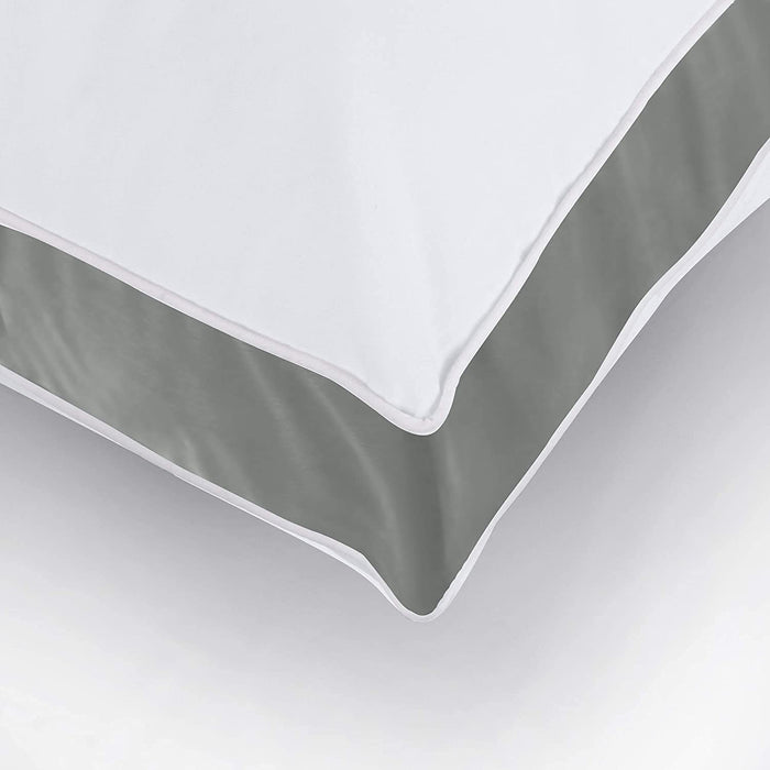Bed Pillows for Sleeping Queen Size (Grey), Set of 2, Cooling Hotel Quality, Gusseted Pillow for Back, Stomach or Side Sleepers