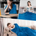 Electric Blanket Heated Blanket 50" X 60" Flannel Heated Throw with 10 Heating Levels, Auto-Off, Machine Washable, Blue
