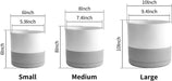6Inch Modern Cylinder Matte Ceramic Planter Pot with Drainage Hole and Saucer , Planter Pot for Indoor Outdoor Plants Flowers , White/Gray
