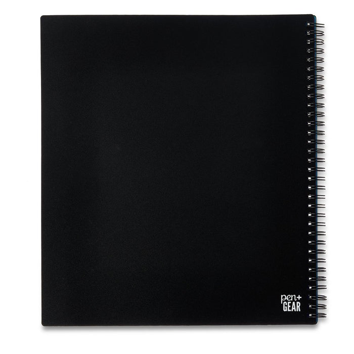 Pen+Gear 12 Pocket Spiral Poly Organizer, Black File Folders