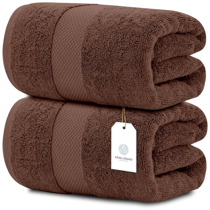 Luxury Bath Sheet Towels Extra Large 35X70 Inch | 2 Pack, Brown