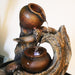 Tabletop Water Fountain Indoor - Tree Trunk with Jar Rustic Fountains Small Feng Shui Zen Waterfall Fountain W/ LED Light & Soothing Sounds for Office Home Desktop Decor (Brown)