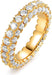 Womens 3 Row Eternity Ring Wedding Band 18K White Gold or Rose Gold Plated Cubic Zirconia Eternity Band Ring Jewelry