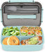 Bento Box Adult Lunch Box, Bento Lunch Box Containers, 50-Oz Bento Box for Kids with Compartments, Sauce Container, Chopsticks and Spork, Green