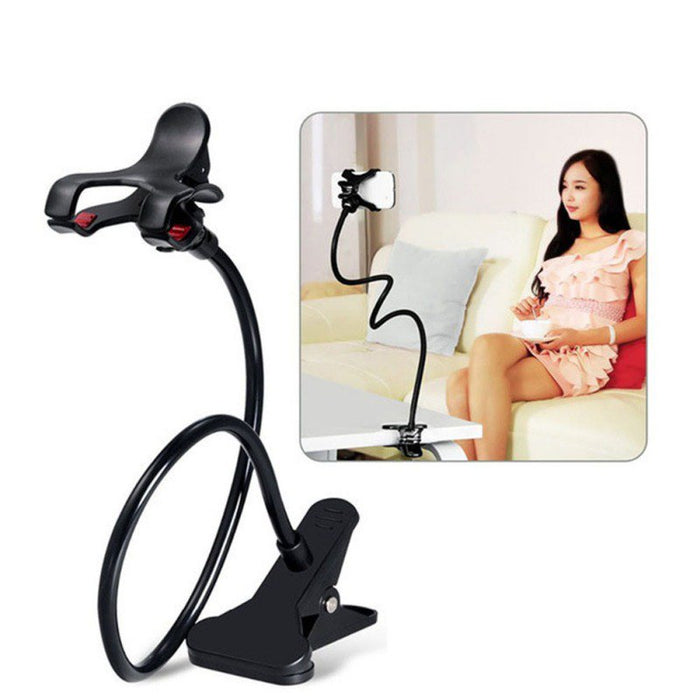 Phone Holder Bed Gooseneck Mount - Flexible Arm 363 Mount Clip Bracket Clamp Stand for Smartphones