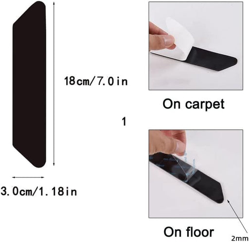 Rug Tape, Double Sided Non Slip Rug Pads for Hardwood Floors and Tiles,12 Pcs Rug Grippers for Carpet Reusable Washable Carpet Tape, Dual Sided Adhesive Rug Pad Gripper Keep Corners Flat-002