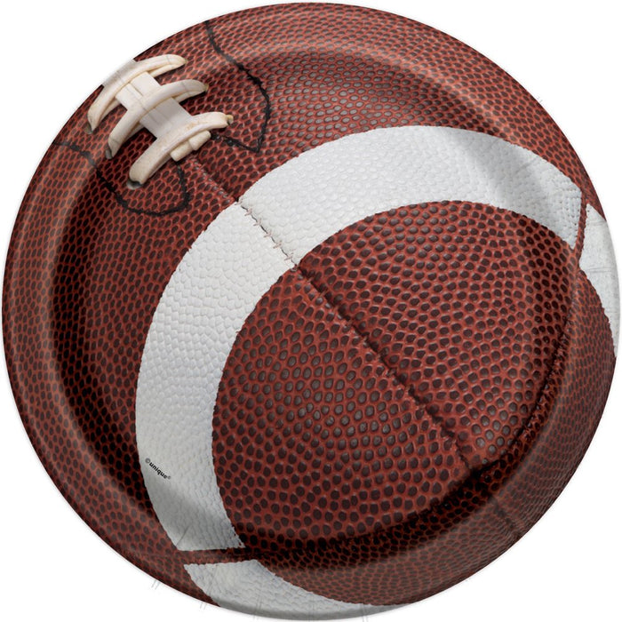 Football Paper Dinner Plates, 9In, 8Ct
