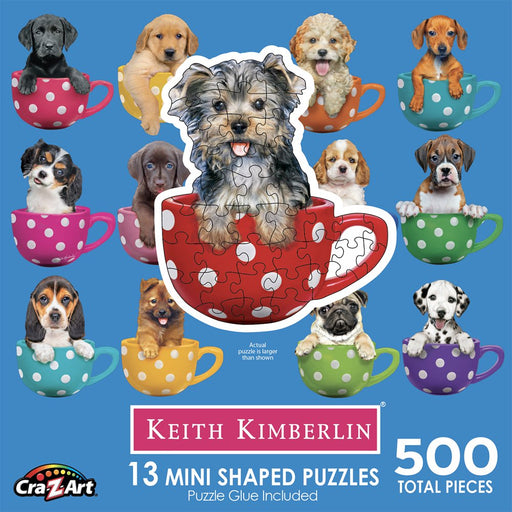 Cra-Z-Art Multi-Shaped 500-Piece Pups in Cups Jigsaw Puzzle