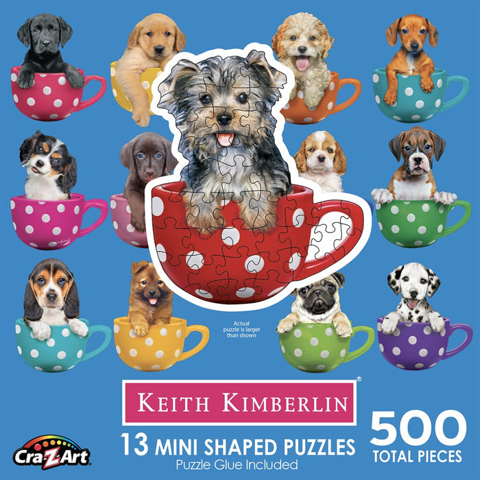 Cra-Z-Art Multi-Shaped 500-Piece Pups in Cups Jigsaw Puzzle