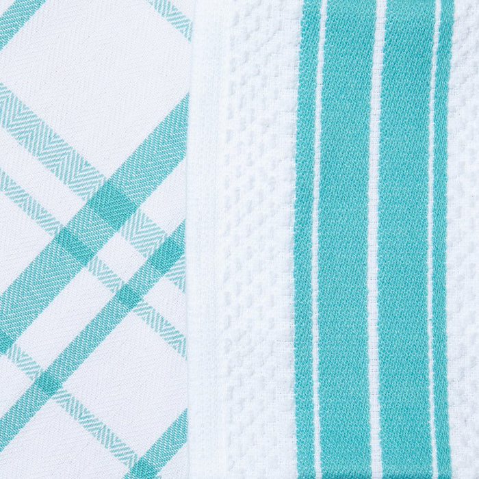 Mainstays, 20 Piece Set, Terry & Flat Kitchen Towel, Dish Cloth, Flour Sack, Oven Mitt, Pot Holder Aqua