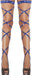 Women Criss Cross Sparkle Glitter Rhinestone Crystal over Knee Thigh High Stockings