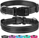 Reflective Dog Collar with Buckle Adjustable Safety Nylon Collars for Small Medium Large Dogs, Black S