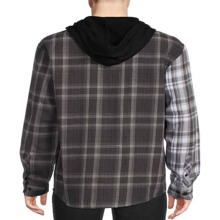 Men'S and Big Men'S Hooded Flannel Shirt with Long Sleeves, Sizes up to 5X