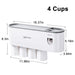Toothbrush Holder Wall Mounted Automatic Toothpaste Dispenser Squeezer Kit,Toothbrush Holder with Toothpaste Dispenser, 4 Toothbrush Slots,3 Cups