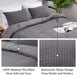 Seersucker Queen Comforter Set (90X90 Inches), 3 Pieces- 100% Soft Washed Microfiber Lightweight Comforter with 2 Pillowcases, All Season down Alternative Comforter Set for Bedding, Grey