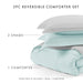 Aqua & Gray down Alternative, 3-Piece Reversible Comforter Set, Twin/Twin XL, by Noble Linens