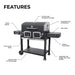 Kenmore 32-Inch Smart Charcoal Grill with Bluetooth Meat Thermometer, LCD Display, and Temperature Probes, Black/Stainless Steel
