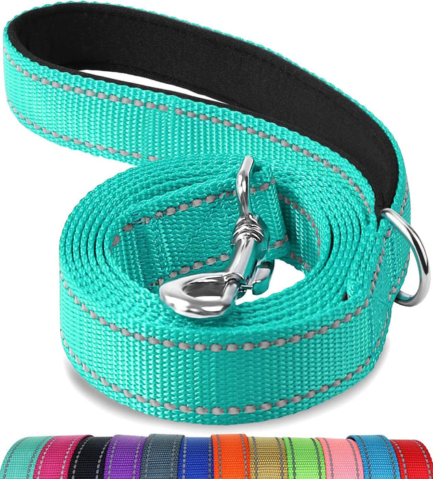 Double-Sided Reflective Dog Leash, 6 FT/5FT/4 FT, Padded Handle Nylon Dogs Leashes for Walking, Training Lead for Small & Medium Dogs, Gray, 5FT