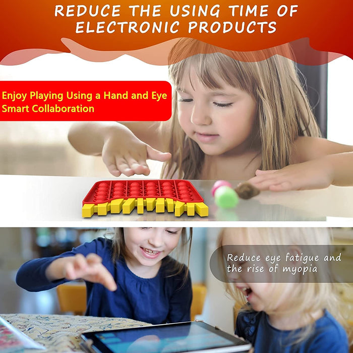 Fidget Toys Push It Toy for Adult and Children, Push Bubble Stress Toy for Autism, Sensory Popper Game Toy for Kids Boys Girls, Hamburger, Fries, Ice Cream & Soda Shapes…