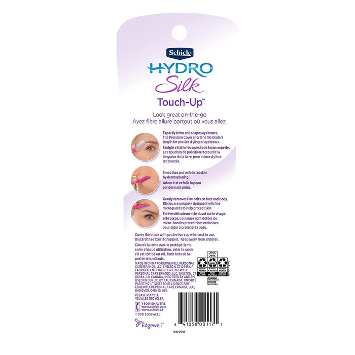 Schick Hydro Silk Touch-Up Dermaplaning Tool, 3 Count | Eyebrow Razor, Face Razors for Women, Face Shaver, Dermaplane