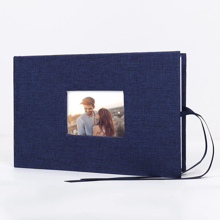 Photo Picture Album 4X6 300 Photos,Small Capacity Premium Leather Cover Wedding Family Photo Albums Holds 300 Horizontal Photos(Black)