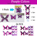 Butterfly Wall Decals 24PCS Room Decor Wall Art 3D Butterflies Mural Sticker Home Decoration Kid Girl Bedroom Bathroom Nursery Classroom Office Party Removable Decorative (Purple)