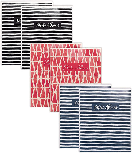 36 Photo Mini Photo Album, 4 X 6 Inch, Pack of 6, Flexible Cover with Removable Decorative Inserts, Clear View Front Cover, by , 6 Pack