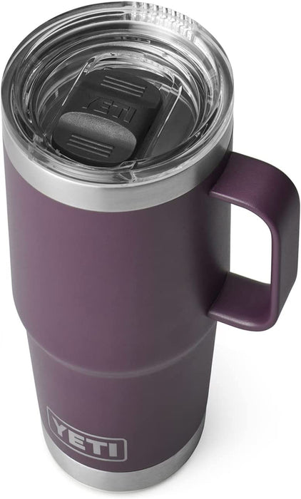 Rambler 20 Oz Travel Mug, Stainless Steel, Vacuum Insulated with Stronghold Lid, Black