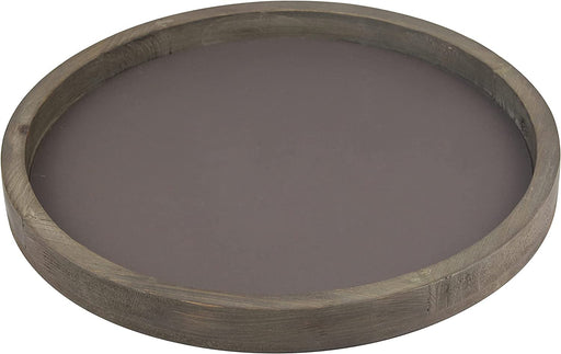 Stonebriar Large 11.8" Decorative Rustic Farmhouse Worn Natural Wood and Metal Tray