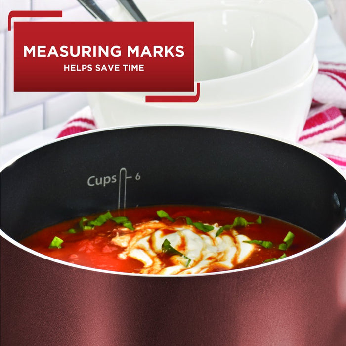 T-Fal Easy Care Nonstick Cookware, 20 Piece Set, Red, Dishwasher Safe