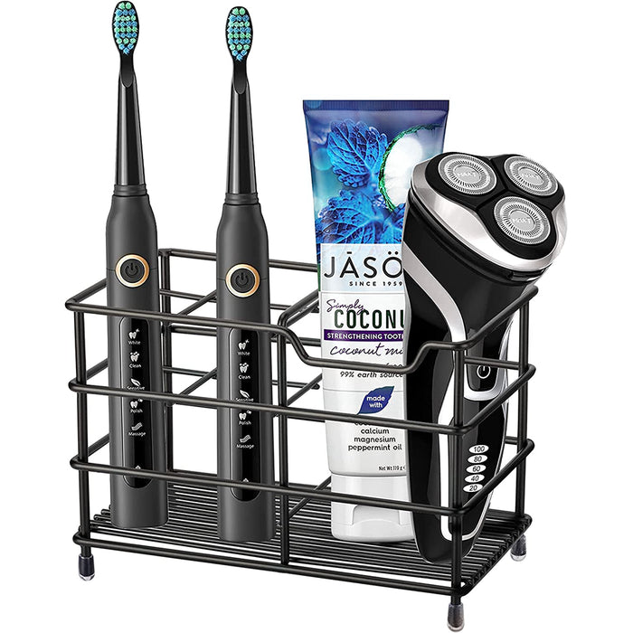 Toothbrush Holder and Bathroom Accessories Black 5 Slots Tooth Brushes Holder