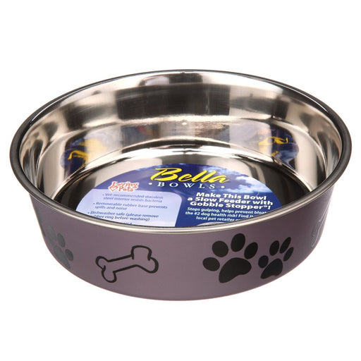 Bella Medium Bowl, Grape Metallic for Dogs