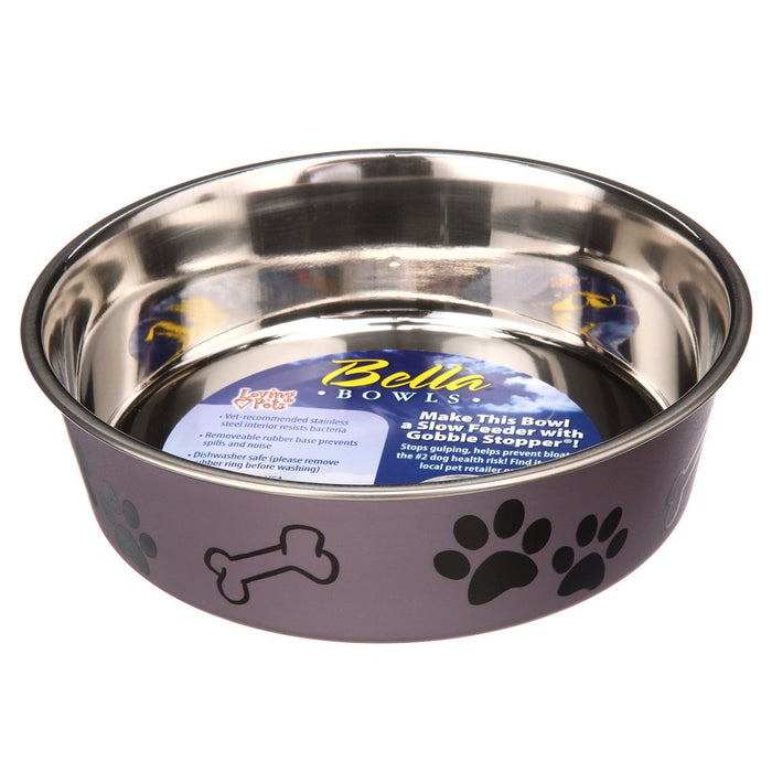 Bella Medium Bowl, Grape Metallic for Dogs