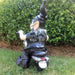 Homestyles Peace Sign "Biker Dude & Babe" the Biker Gnome Riding Her White Hog in Leather Motorcycle Gear Large Outdoor Garden Statue 14.5"H and 12"H