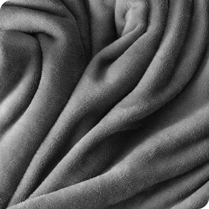 Microplush Fleece Blanket, Plush, Ultra Soft, Full/Queen, Gray