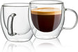 Glass Espresso Cups, 2 Pcs 5Oz Double Walled Insulated Glasses Coffee Mugs Demitasse Cups Perfect for Espresso Shot, Tea and Juice.