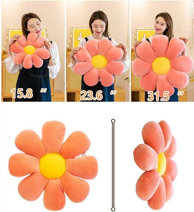 Flower Pillow，Flower Shaped Throw Pillow，Flower Floor Pillow Cushion Home Decorative Cute Seating Daisy Flower Cushion for Sofa Chair Bed